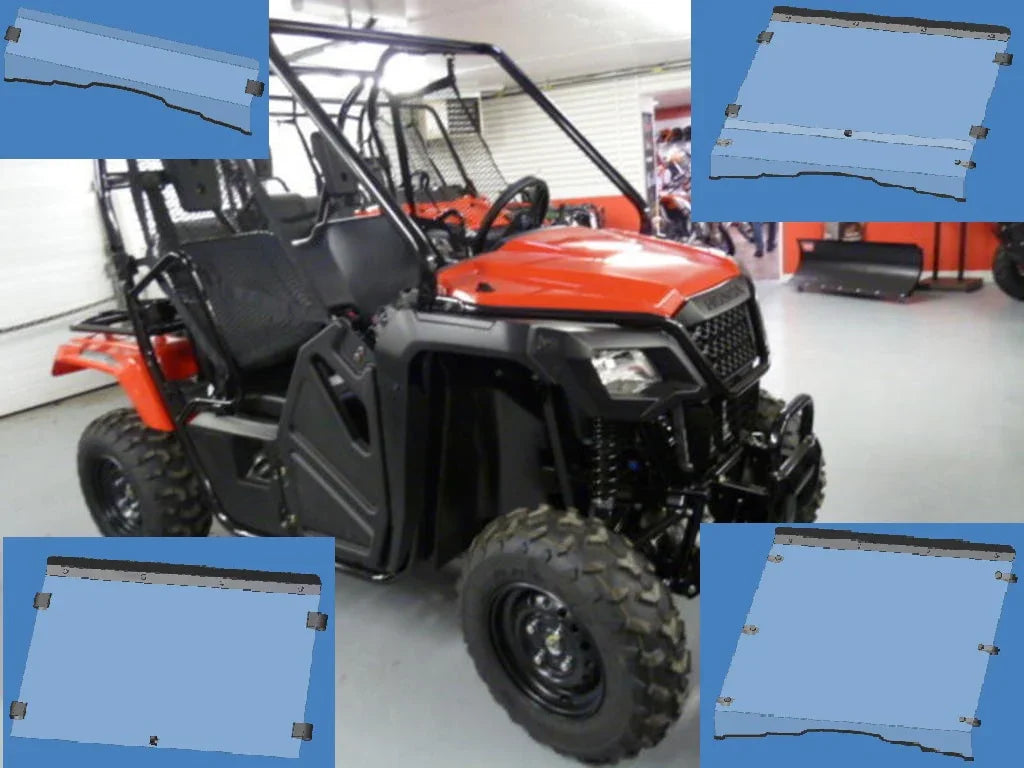 UTV Honda Big Red Windshield, Window Back Panel, Roof - Flex A Fab