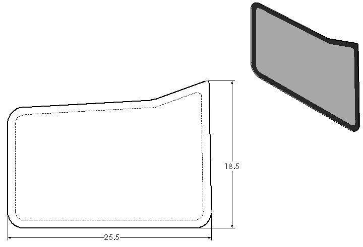 KX057-5 Door Lower Window