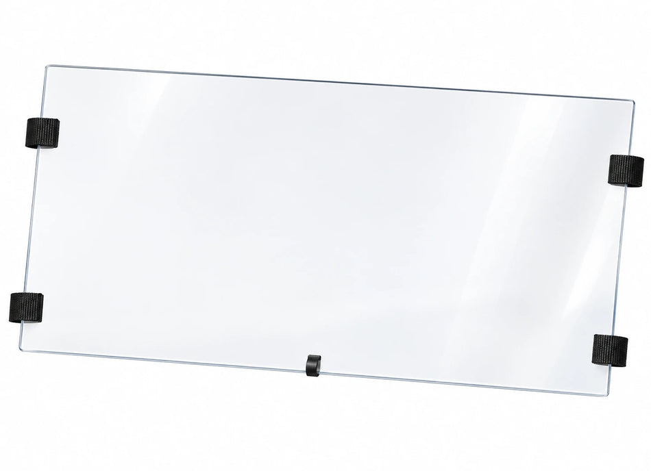 Arctic Cat Prowler upper half windshield for 2012–2015, clear panel with black mounting hardware