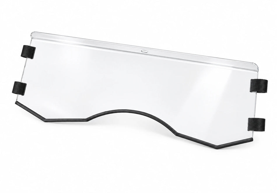 Can-Am Commander lower half windshield for 2011–2020, clear panel with black mounting hardware