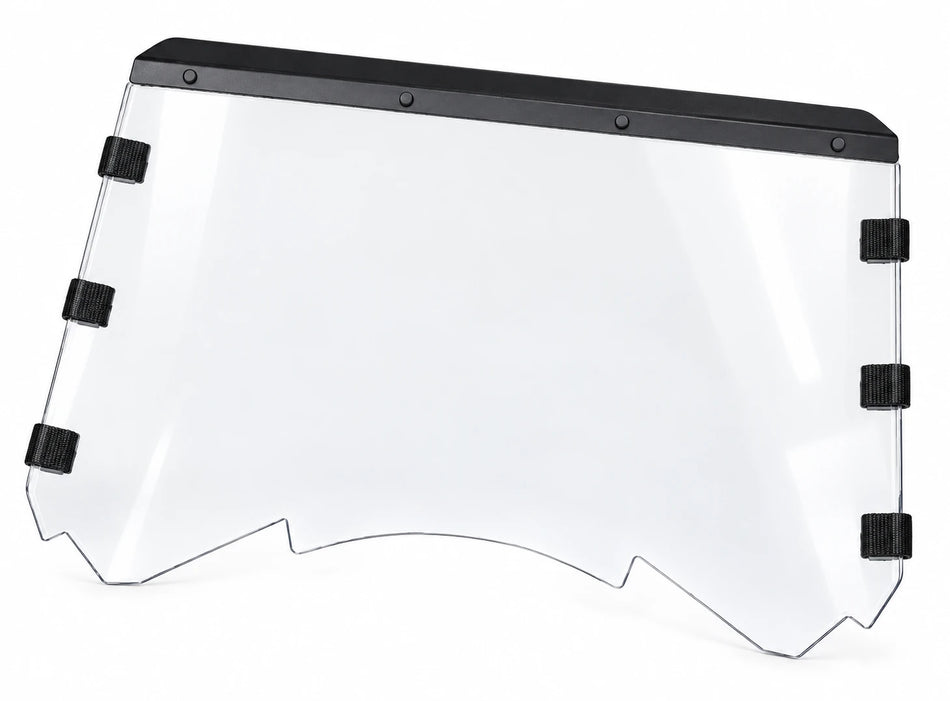 Can-Am Maverick full windshield for 2014–2020, clear panel with black mounting hardware