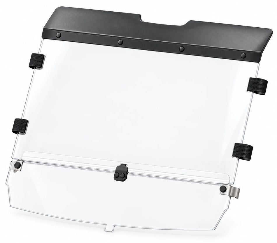 Can-Am Maverick Trail / Sport combo windshield, clear panel with black mounting hardware