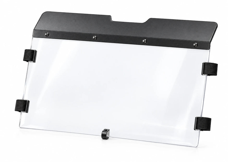 Can-Am Maverick Trail / Sport upper half windshield, clear panel with black mounting hardware
