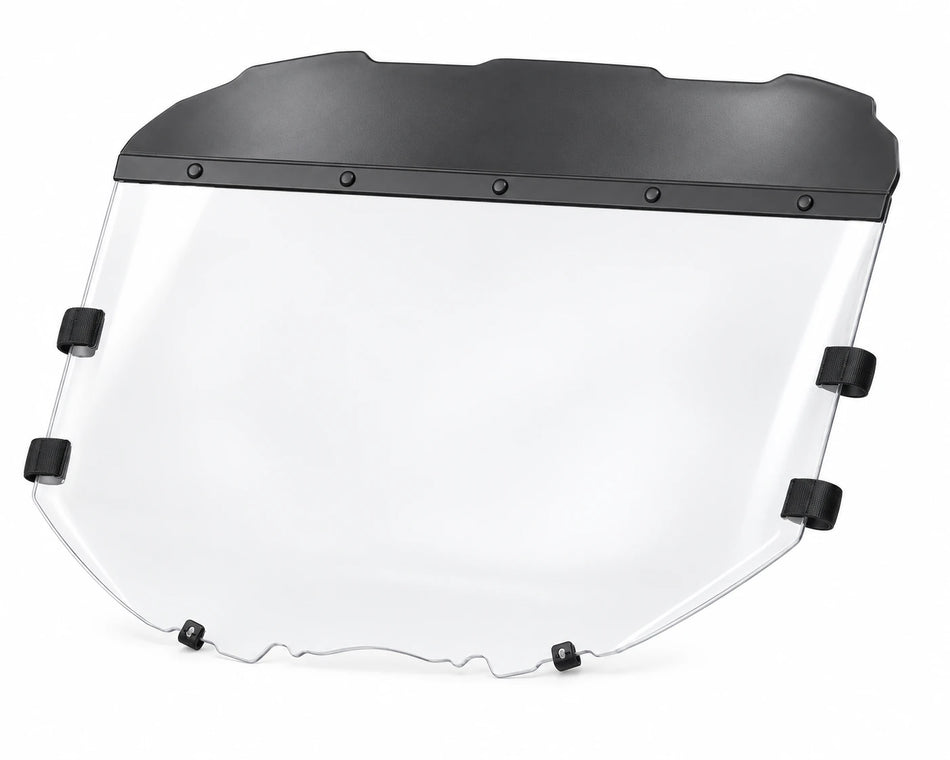 Can-Am Maverick X3 full windshield for 2016+, clear panel with black mounting hardware