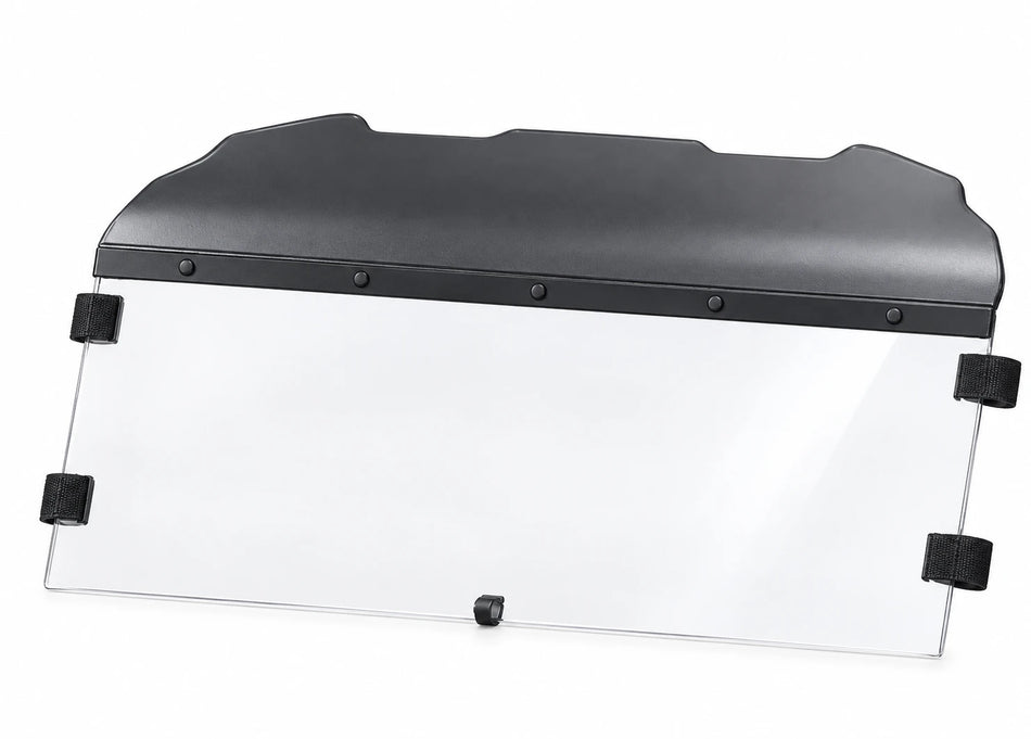 Can-Am Maverick X3 upper half windshield for 2016+, clear panel with black mounting hardware