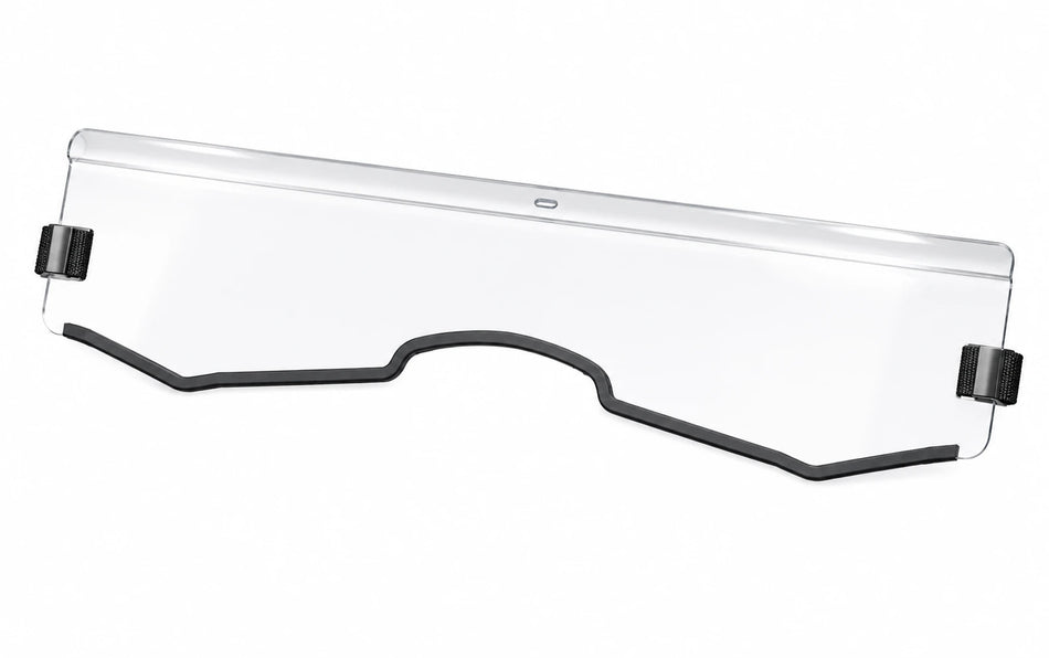 CFMOTO UForce 500 / 800 lower half windshield for 2015–2022, clear panel with black mounting hardware