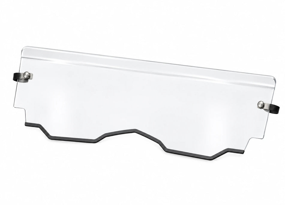 CFMOTO ZForce 500 / 800 / 1000 lower half windshield for 2015+, clear panel with black mounting hardware