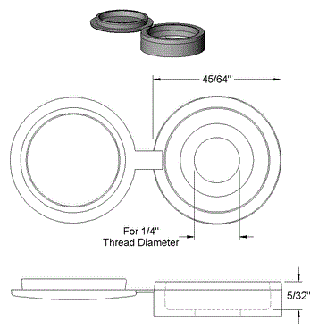 Fastener Caps Hinged Black - PG-SCW-CAP-H-BK