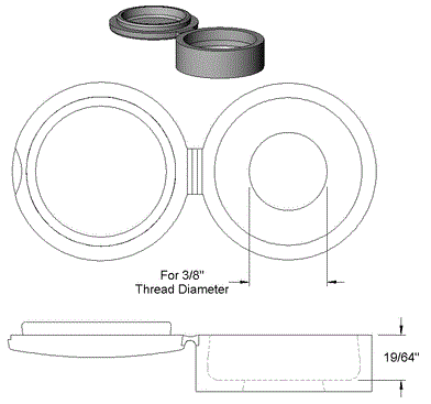 Fastener Caps Hinged Black - PG-SCW-CAP-H-BK