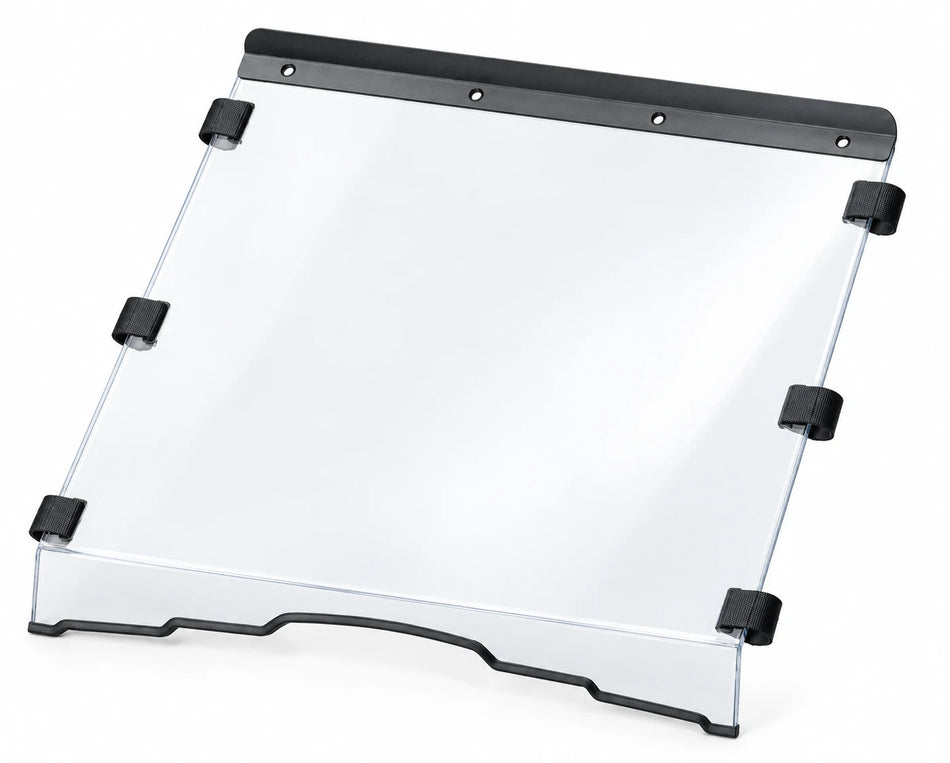 Honda Pioneer 500 / 520 full windshield, clear panel with black mounting hardware