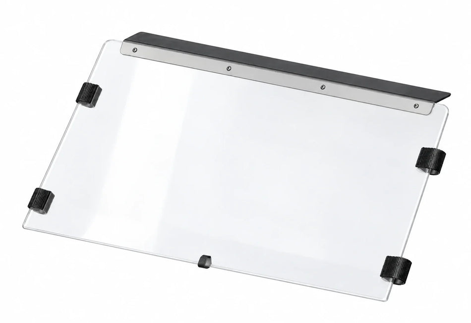 Flex A Fab upper half windshield for John Deere XUV 620 850 2003-20, product view on a white background