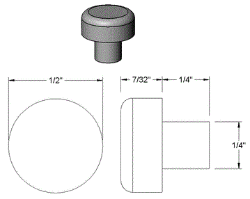 Rubber Bumper 9/32"ID X 7/16"OD SBR - PG-RBU-0.28IDX0.44D-SBR