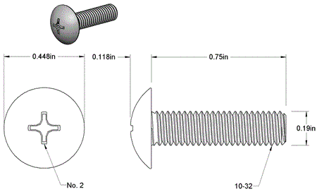 Screw 10-32T Truss Head Phillips SS - PG-SCW-10-32T-TP-SS - Flex A Fab