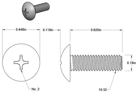 Screw 10-32T Truss Head Phillips SS - PG-SCW-10-32T-TP-SS - Flex A Fab