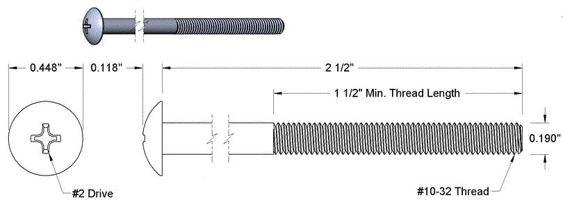 Screw 10-32T Truss Head Phillips SS - PG-SCW-10-32T-TP-SS - Flex A Fab