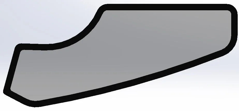 Ventana inferior izquierda pegada, versión B - Toyota 8FDG15-32 - HW-TOFA-LNA6-BL