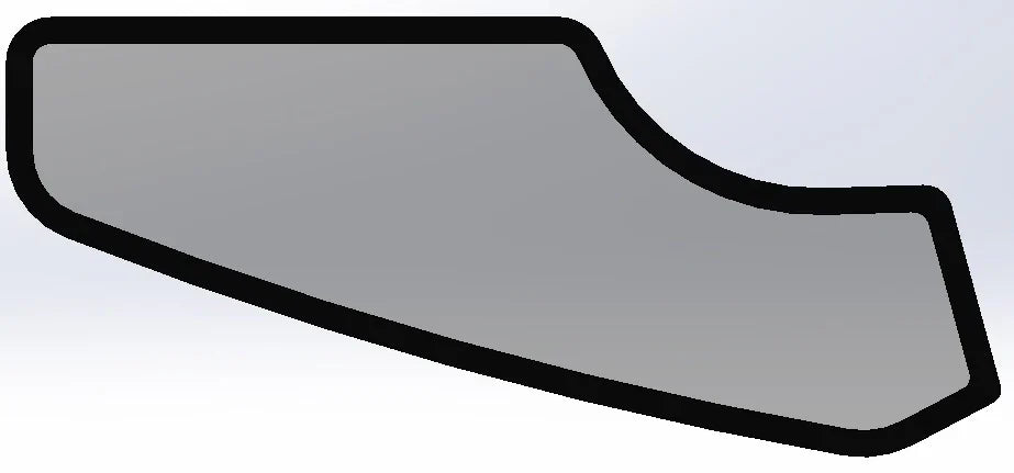 Ventana inferior derecha pegada, versión B - Toyota 8FDG15-32 - HW-TOFA-LNA6-BR