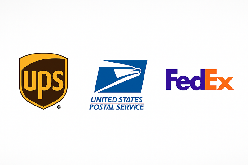 UPS, USPS and Fedex logo in one image