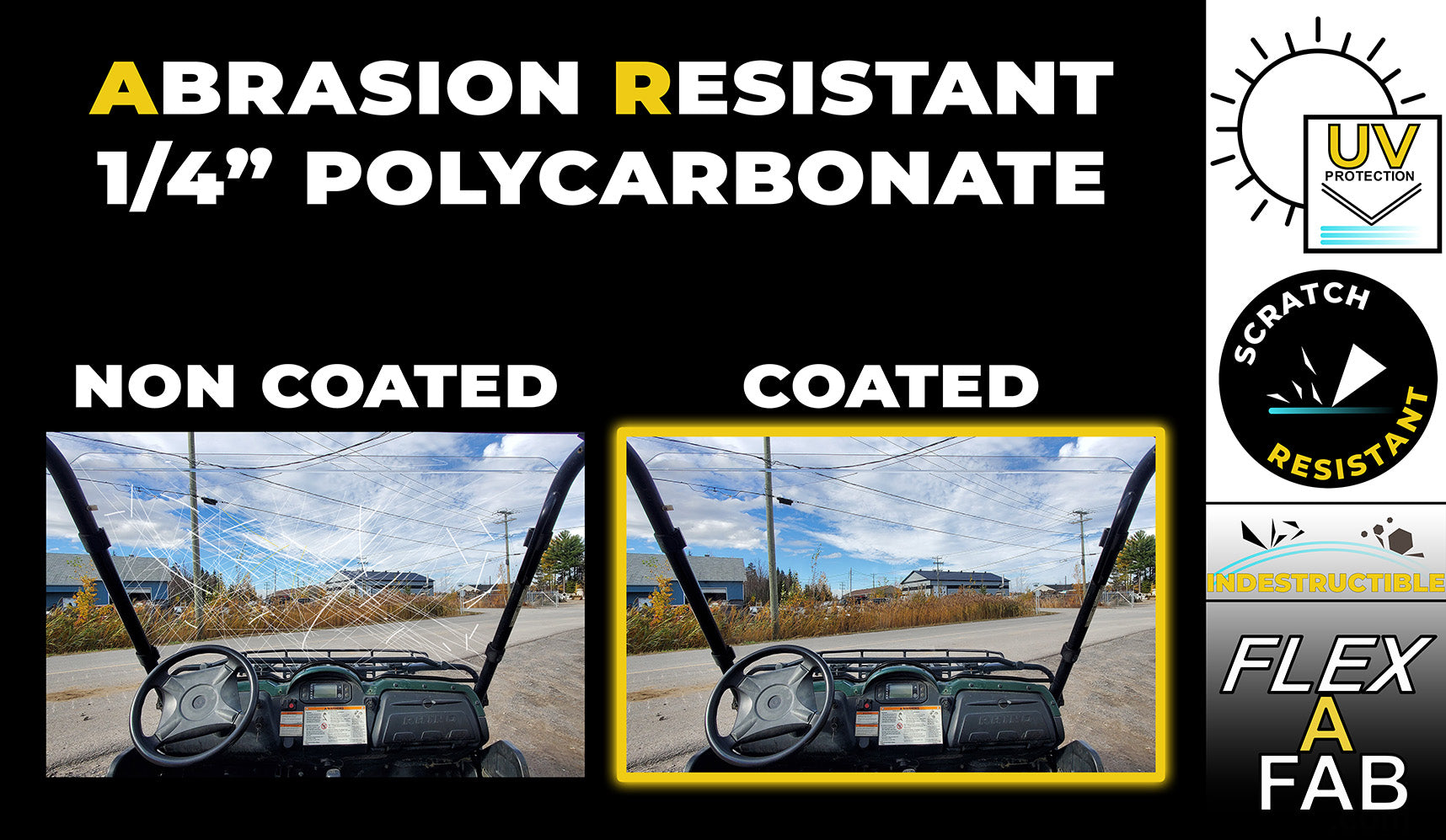 POLARIS RZR S XP 900 1000 2014-20 Windshield Combo - Flex A Fab