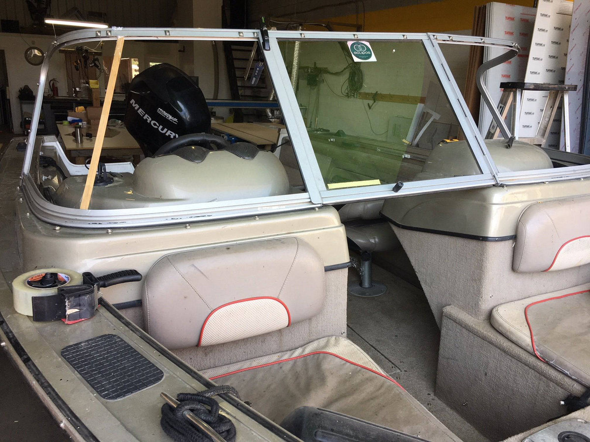 Curved Boat Windshield Glass Replacement Repair