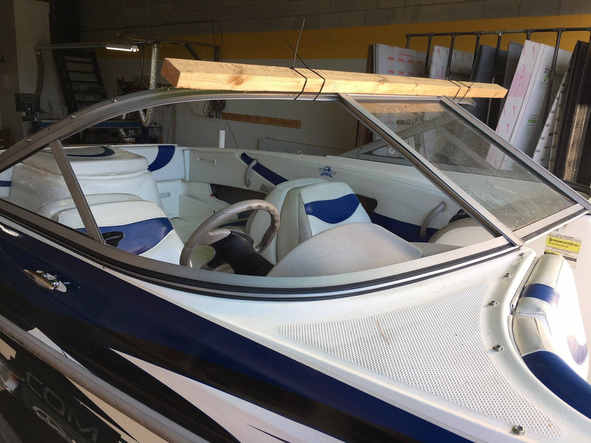 Curved Boat Windshield Glass Replacement Repair