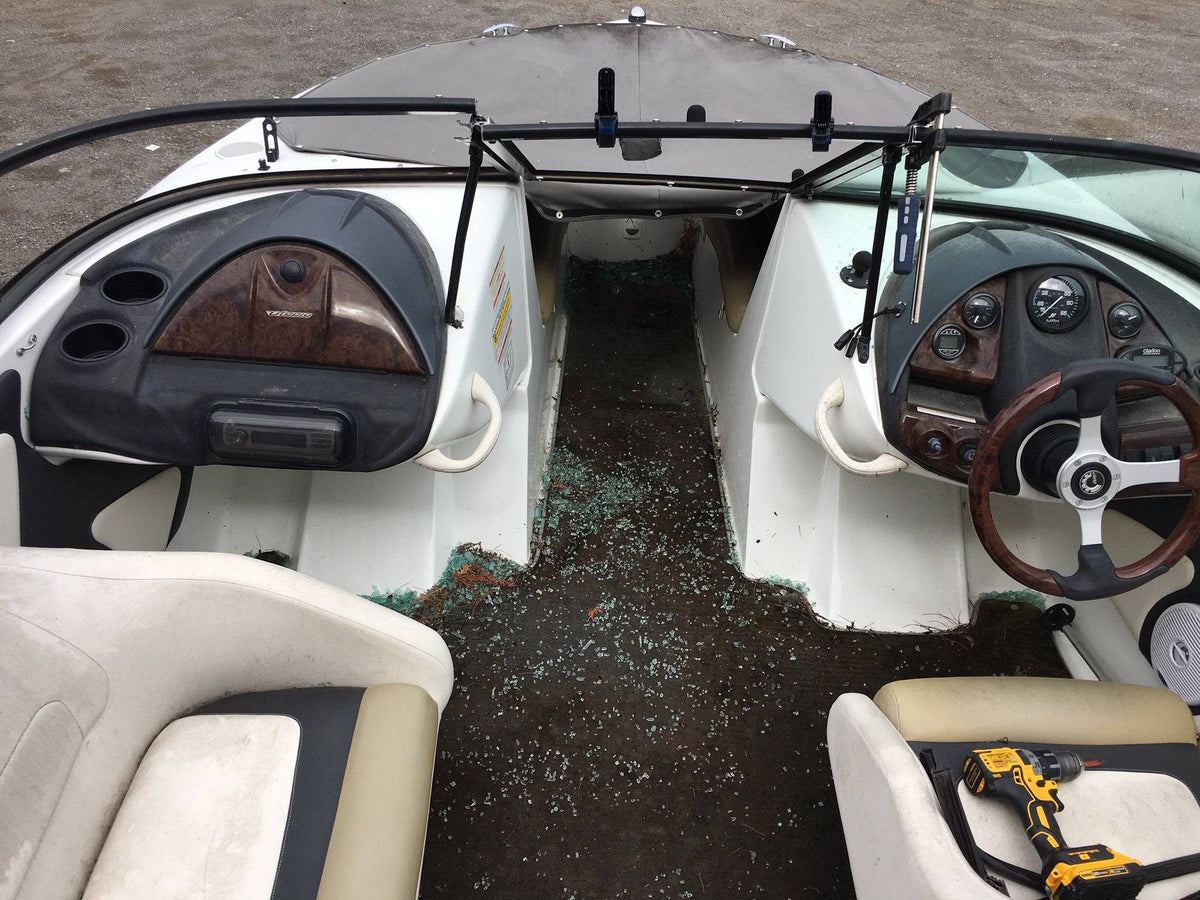 Curved Boat Windshield Glass Replacement Repair